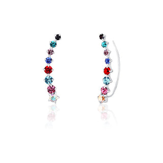 Jwl Luxury Pearls Pendientes largos a juego con cristales de colores Jl0742 