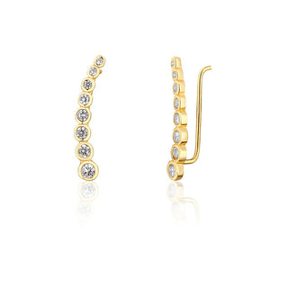 Jwl Luxury Pearls Pendientes largos chapados en oro con cristales brillantes Jl0743 