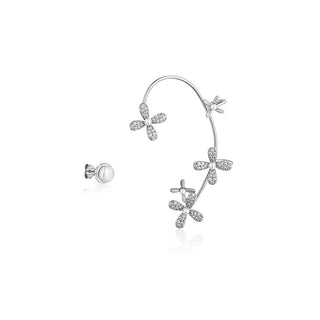 Jwl Luxury Pearls Pendientes asimétricos con perlas y circonitas - Oído izquierdo Jl0778 