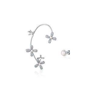 Jwl Luxury Pearls Pendientes asimétricos con perlas y circonitas - Pendiente original Jl0779 