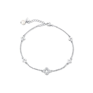 Jwl Luxury Pearls Cavigliera In Argento Con Quadrifogli E Perla D'Acqua Dolce Jl0803 — Cavigliera