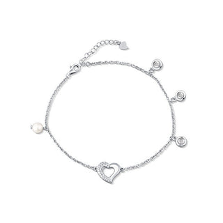 Jwl Luxury Pearls Delicada cadena para pierna con corazón y perla Jl0806 