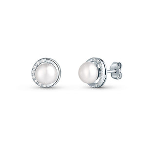 Jwl luxury pearls Orecchini Argento Zirconi Perla JL0832 — Orecchini