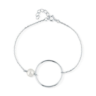 Jwl Luxury Pearls Pulsera minimalista de plata con perla auténtica Jl0859 