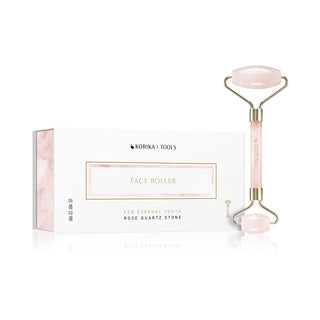 Korika Rullo Per Massaggio Facciale Al Quarzo Rosa — Rullo massaggio viso
