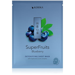 Korika Mascarilla de tejido detoxificante de arándano Superfruits 25 G 