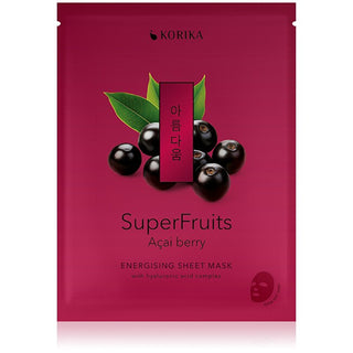 Korika Superfruits Acai Berry 25 g Maschera in Tessuto Energizzante