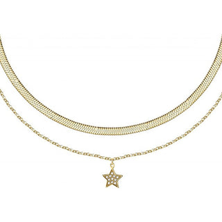 La Petite Story Collar Doble Estrella de la Amistad Chapado en Oro Lps10Arr08 