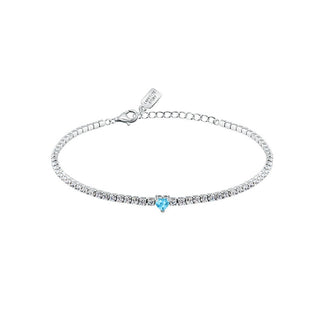 La Petite Story Pulsera Tennis de Plata con Corazón Azul Lps05Awv44 