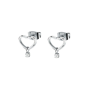 La Petite Story Pendientes de acero con forma de corazón con circonita Lps01Ayq130 