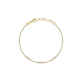 La Petite Story Pulsera Sin Tempo Chapado en Oro Con Circonitas Plata Lps05Awv73 