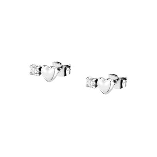 La Petite Story Pendientes Longitudinales de Acero Corazones Lps01Ayq129 