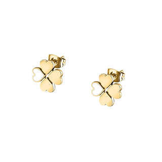 La Petite Story Pendientes de acero chapado en oro Quadrifoglio Amicizia Lps01Arr101 