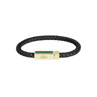 Lacoste Schwarzes Lederarmband für Herren Rockel 2040451 