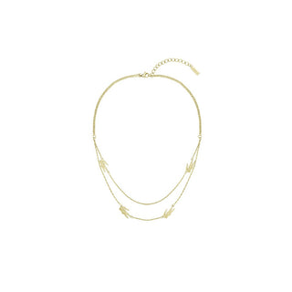 Lacoste Collana Doppia Placcata Oro Coccodrillo 2040468 — Collana