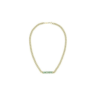 Lacoste Collana In Acciaio Placcato Oro Script 2040475 — Collana