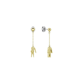 Lacoste Orecchini Pendenti Placcati Oro Coccodrillo 2040472 — Orecchini