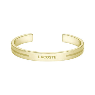 Lacoste Bracciale Adventurer In Acciaio Placcato Oro Aperto Massiccio 2040527 — Bracciale