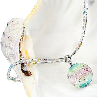 Lampglas Collar delicado para mujer Sweet Childhood con perla Lampglas y plata pura Np22 