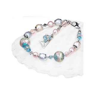 Lampglas Pulsera Gentle Sweet Childhood Con Perle Lampglas Y Plata Pura Bp22 