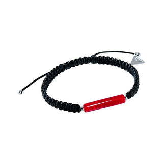 Lampglas Espléndida Pulsera Shamballa Red Line Con Oro 24 Carati Y Perla Lampglas Bshx7 