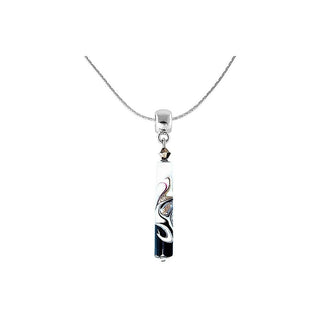 Lampglas Elegante Collar en blanco y negro con una exclusiva perla Lampglas Npr11 