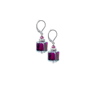 Lampglas Pendientes delicados y jugosos de frambuesa elaborados con perlas Lampglas Ecu32 