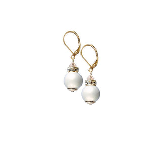 Lampglas Delicados pendientes Sweet Cream elaborados con perlas Lampglas Ecu23 