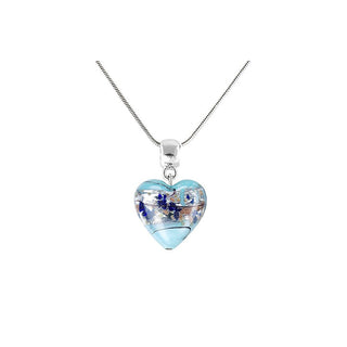 Lampglas Collar con corazón de hielo en plata de ley y perla Lampglas Nlh29 