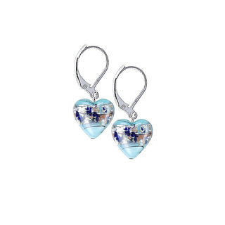 Lampglas Pendientes con forma de corazón de hielo en plata de ley con perlas de Lampglas Elh29 