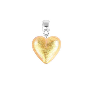 Lampglas Colgante con forma de corazón dorado brillante con oro de 24 quilates en perla Lampglas S24 