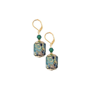 Lampglas Pendientes a juego Emerald Oasis con oro de 24K y perlas Lampglas Ecu68 