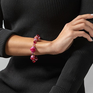 Lampglas Pulsera Única Berrylicious Gem Con Oro 24K Y Perlas Lampglas Bro15 