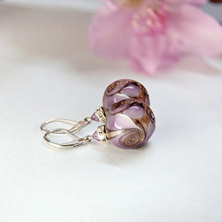 Lampglas Pendientes con aventurina en perlas Lampglas Lavender Charm Ecq13/Chi 