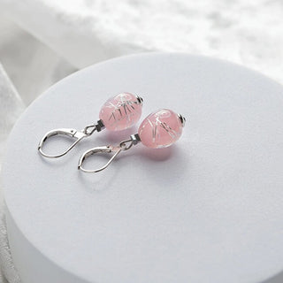 Lampglas Delicados Pendientes Rosa Tenue Con Plata Sterling Y Perlas Enm5/Ag/Rho 
