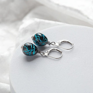 Lampglas Preciosos Pendientes Cobalt Nude Con Plata Sterling Y Perlas Enm3/Ag/Rho 