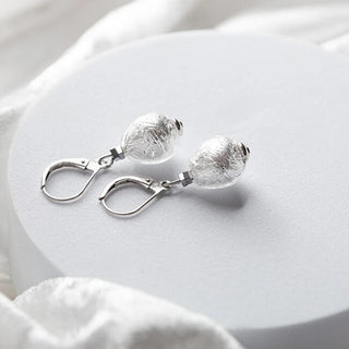 Lampglas Pendientes Dazzling Moon Nude Con Plata Sterling Y Perlas Enm4/Ag/Rho 