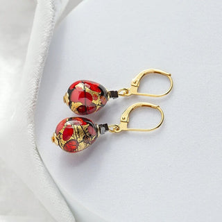 Lampglas Pendientes Vermiglio Perfectos Con Oro 24K Y Perla Lampglas Enm2/Ag/Poz 