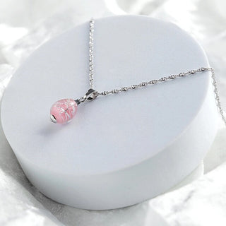 Lampglas Fascinante Collar Color Rosa Tenue Con Plata Sterling Y Perla Nnm5/Ag/Rho - Longitud: 50 Cm 