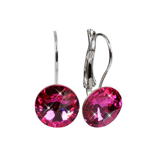 Levien Elegantes Pendientes Rivoli Fucsia 