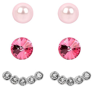 Levien Set de Pendientes Ear Cuff Rose Rosaline 