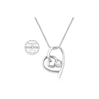 Levien Collier romantique en forme de cœur avec cristal transparent 