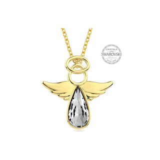 Levien Collier plaqué or avec cristal Angel Rafael 