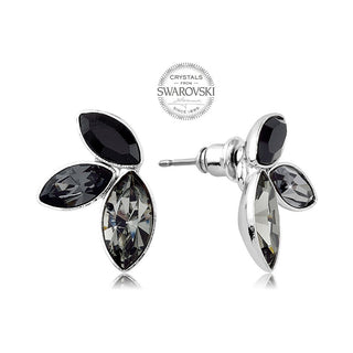 Levien Pendientes con tres cristales navette oscuros 