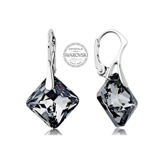 Levien Pendientes brillantes con cristales oscuros Principessa 