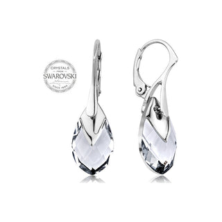 Levien Sparkling Pear-Shaped Crystal Metcap Earrings 