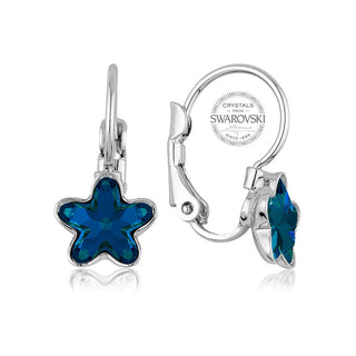 Levien Pendientes para niña con cristal azul Starbloom 