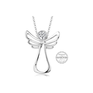 Levien Collier avec ange gardien en cristal transparent 