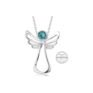 Levien Collar Con Cristal Turquesa Ángel de la Guarda 