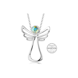 Levien Collier avec Ange Gardien en Cristal Arc-en-ciel 